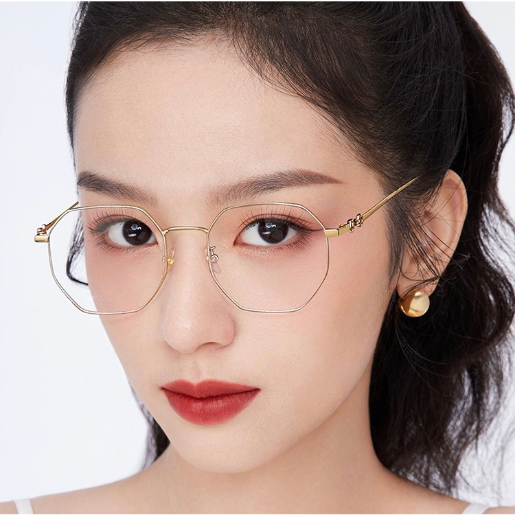Mắt kính gọng cận form Đa giác 733 gọng xích kim loại kiểu dáng trẻ trung hiện đại