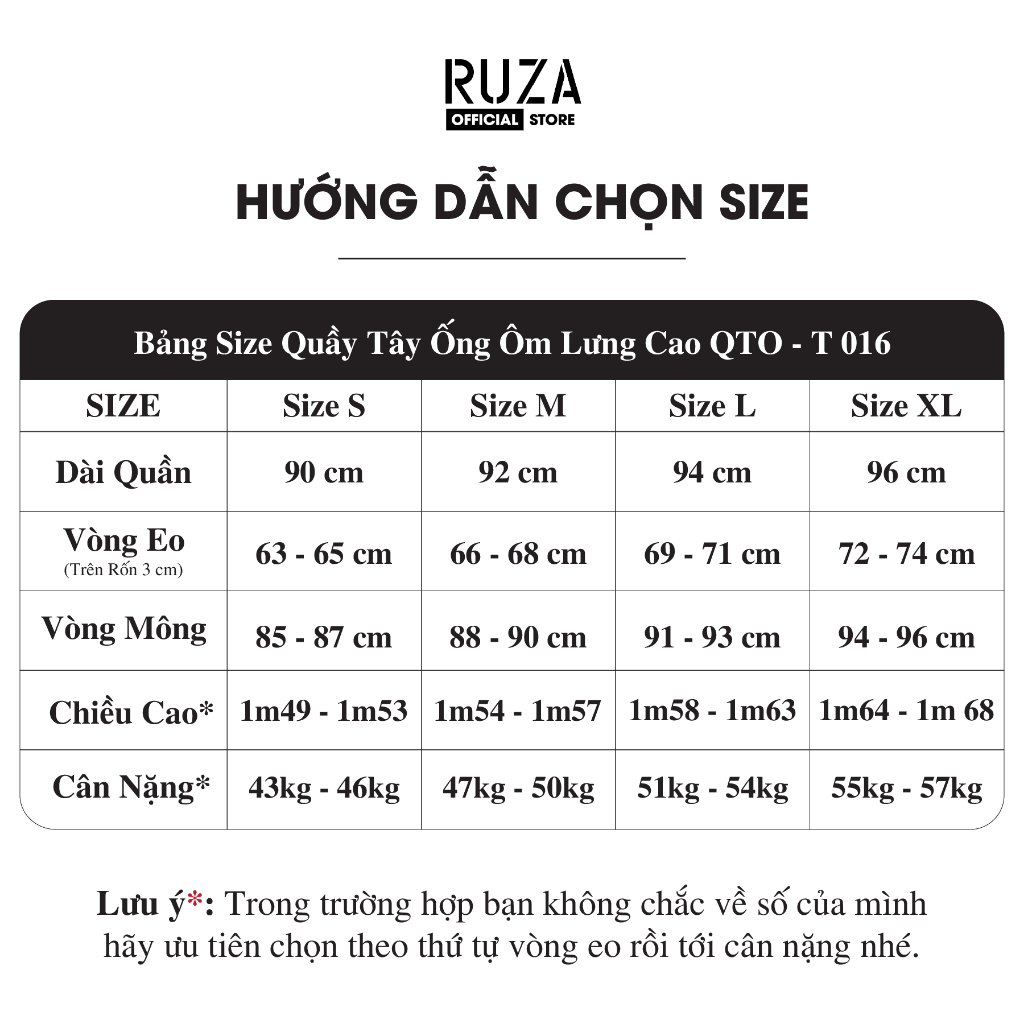 Quần tây ôm RUZA màu đen thiết kế dáng công sở thời trang QOE016