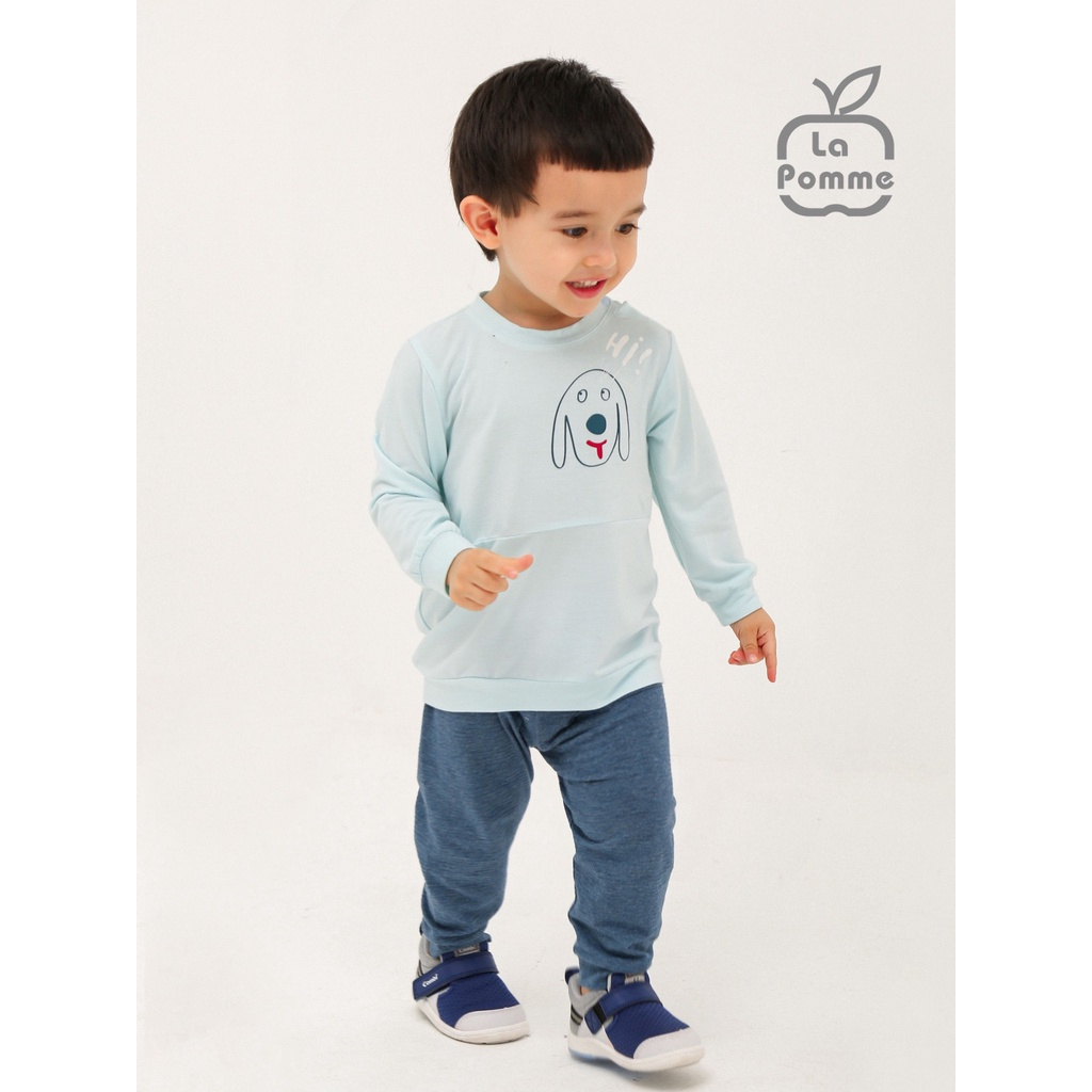 Bộ quần áo dài tay trơn màu cho bé trai, bé gái LA POMME SL238