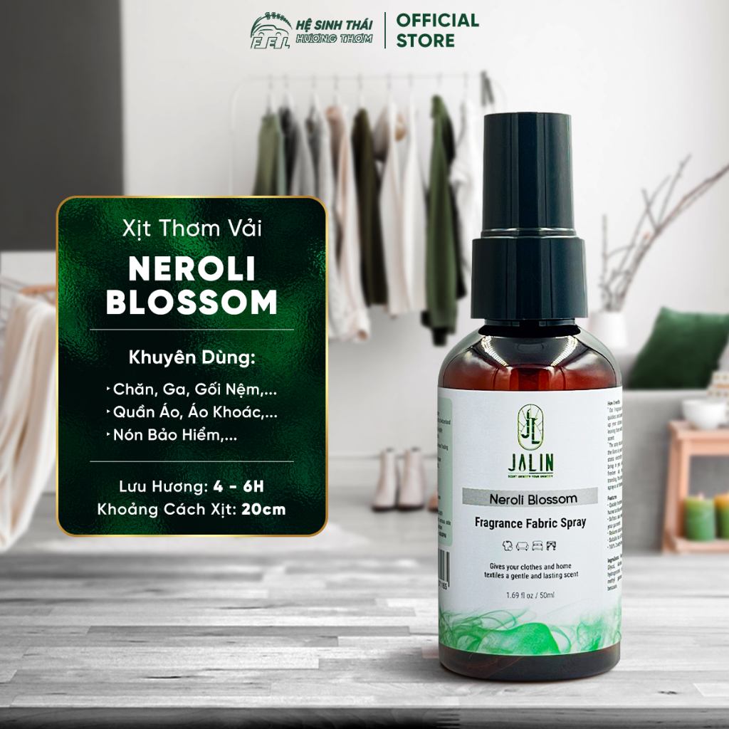 Tinh Dầu Xịt Thơm Vải Jalin Neroli Blossom (Hương Hoa Cỏ & Chanh) - 50ml