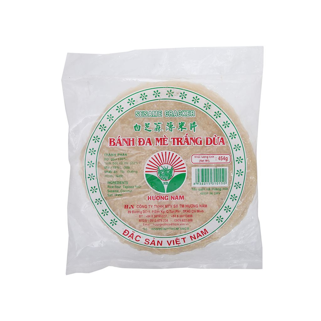 Bánh Đa Tôm Mè Đen/Mè Trắng Dừa Hương Nam Gói 454G
