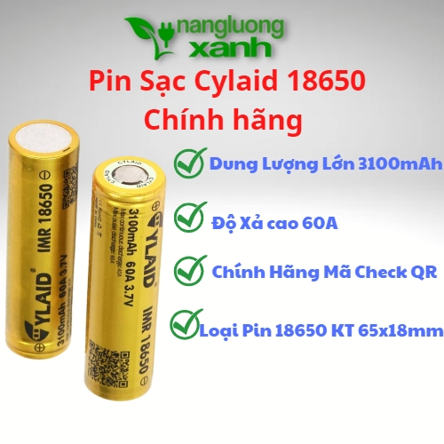Pin 18650 18350 Cylaid  Xả Cao Dung lượng lớn