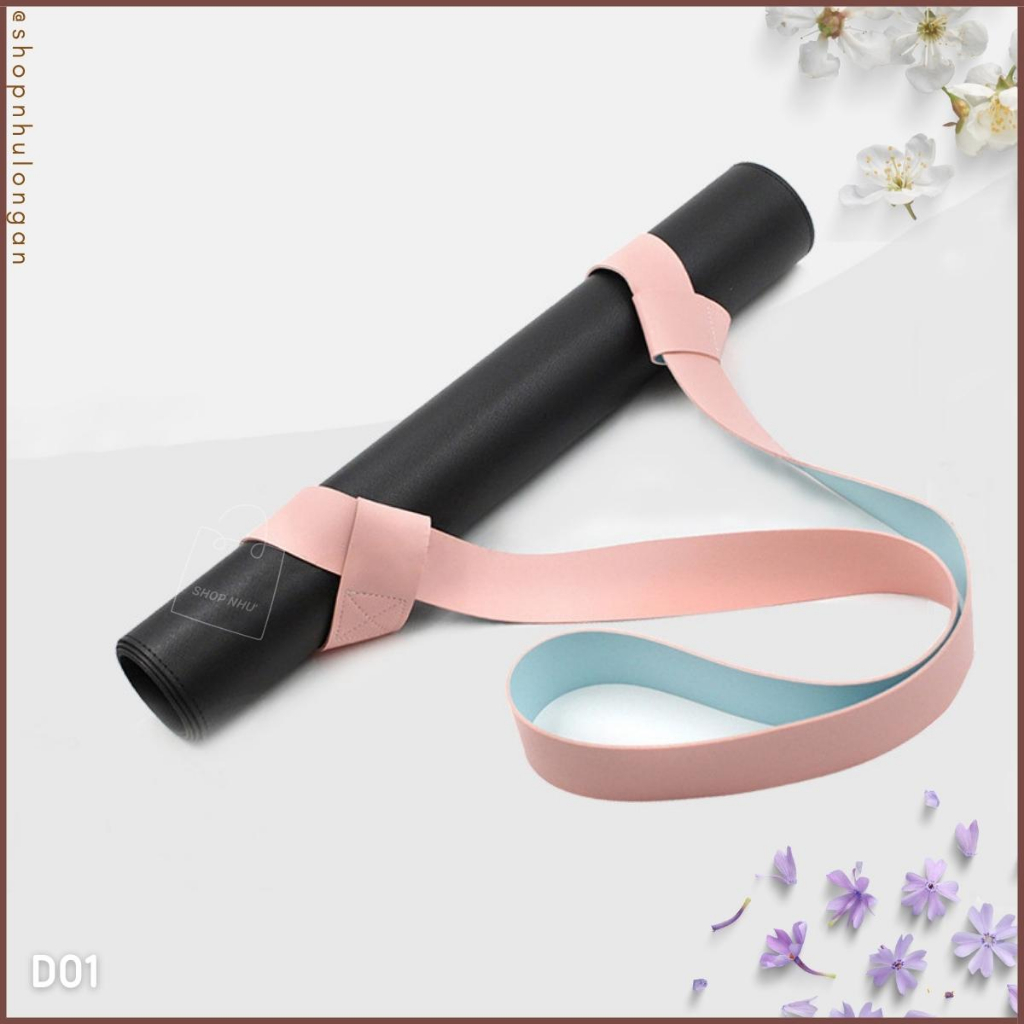 Dây treo thảm Yoga chất liệu da hàng Quảng Châu cao cấp, dây cột thảm Yoga D01, decor xinh xắn, tiện lợi