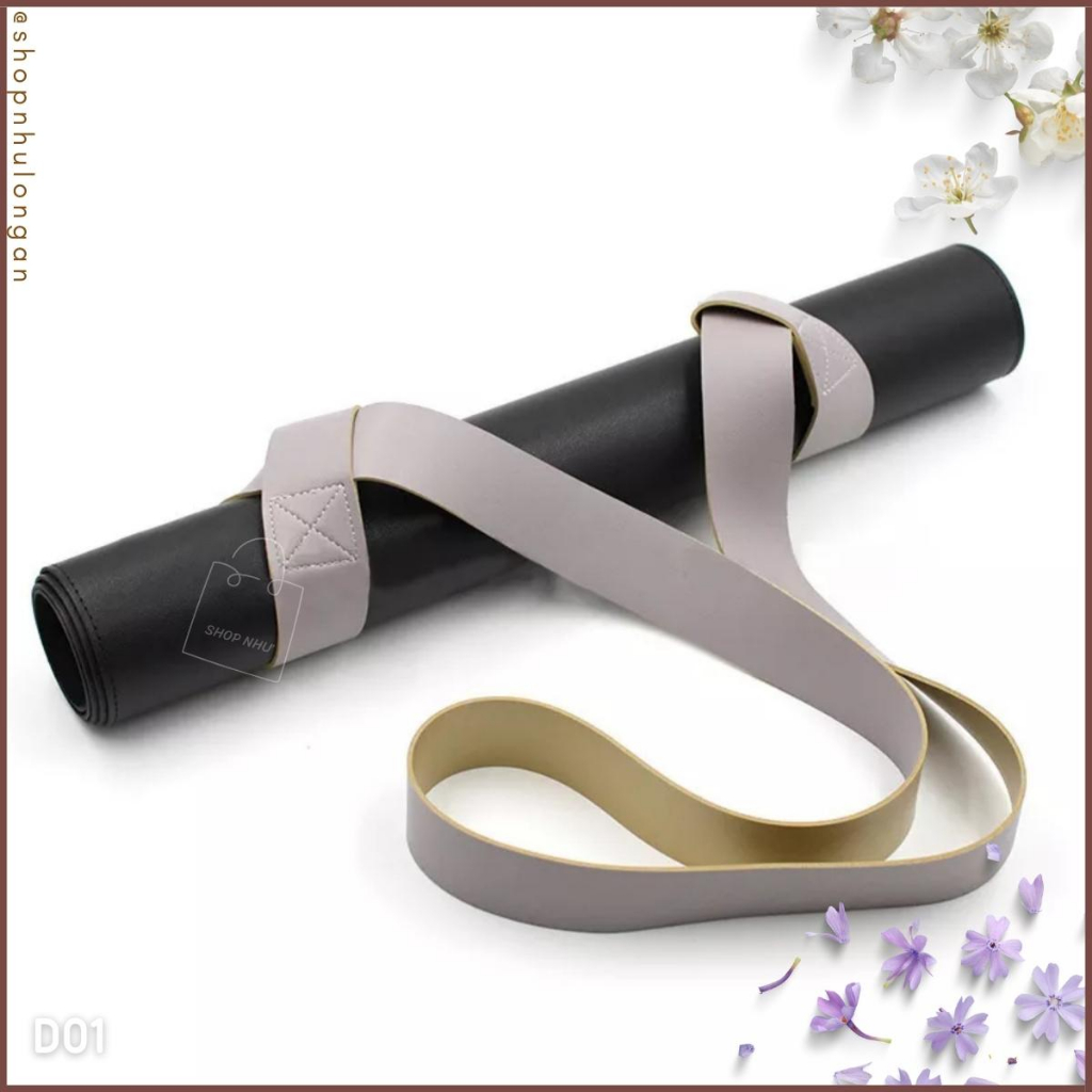 Dây treo thảm Yoga chất liệu da hàng Quảng Châu cao cấp, dây cột thảm Yoga D01, decor xinh xắn, tiện lợi