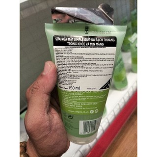 Sữa rửa mặt Simple 150ml.