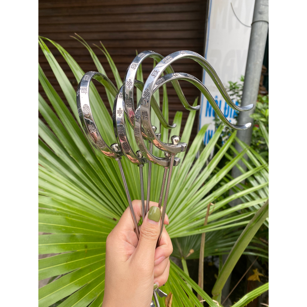Móc treo lồng chim chào mào móc treo lồng inox chữ tàu bản to