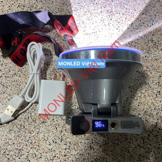 [ Sạc nhanh] Đèn đội PIN siêu mỏng có đồng hồ hiển thị % PIN và sạc nhanh, mã MONLED88 (ML88)