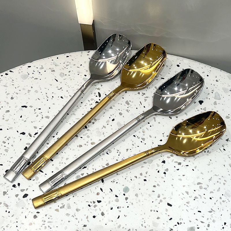 Set 5 Thìa Inox Cán Dài Cao Cấp