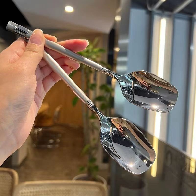 Set 5 Thìa Inox Cán Dài Cao Cấp
