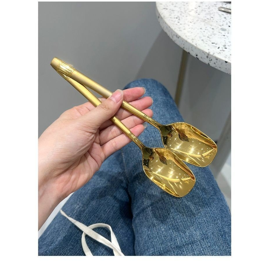 Set 5 Thìa Inox Cán Dài Cao Cấp