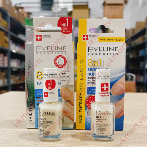 Sơn Dưỡng Móng Eveline 8w1 Total Action 12ml