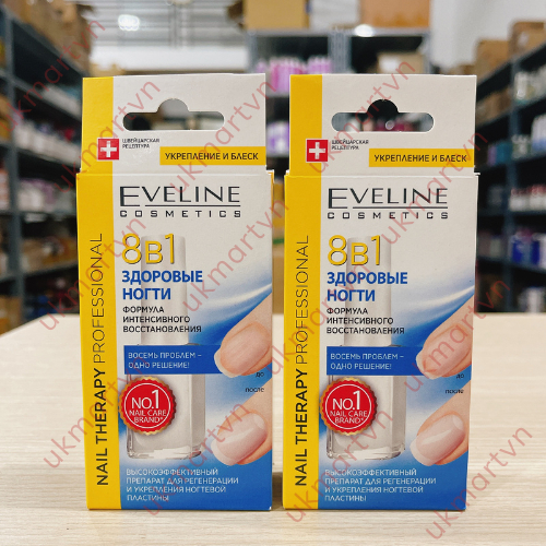 Sơn Dưỡng Móng Eveline 8w1 Total Action 12ml