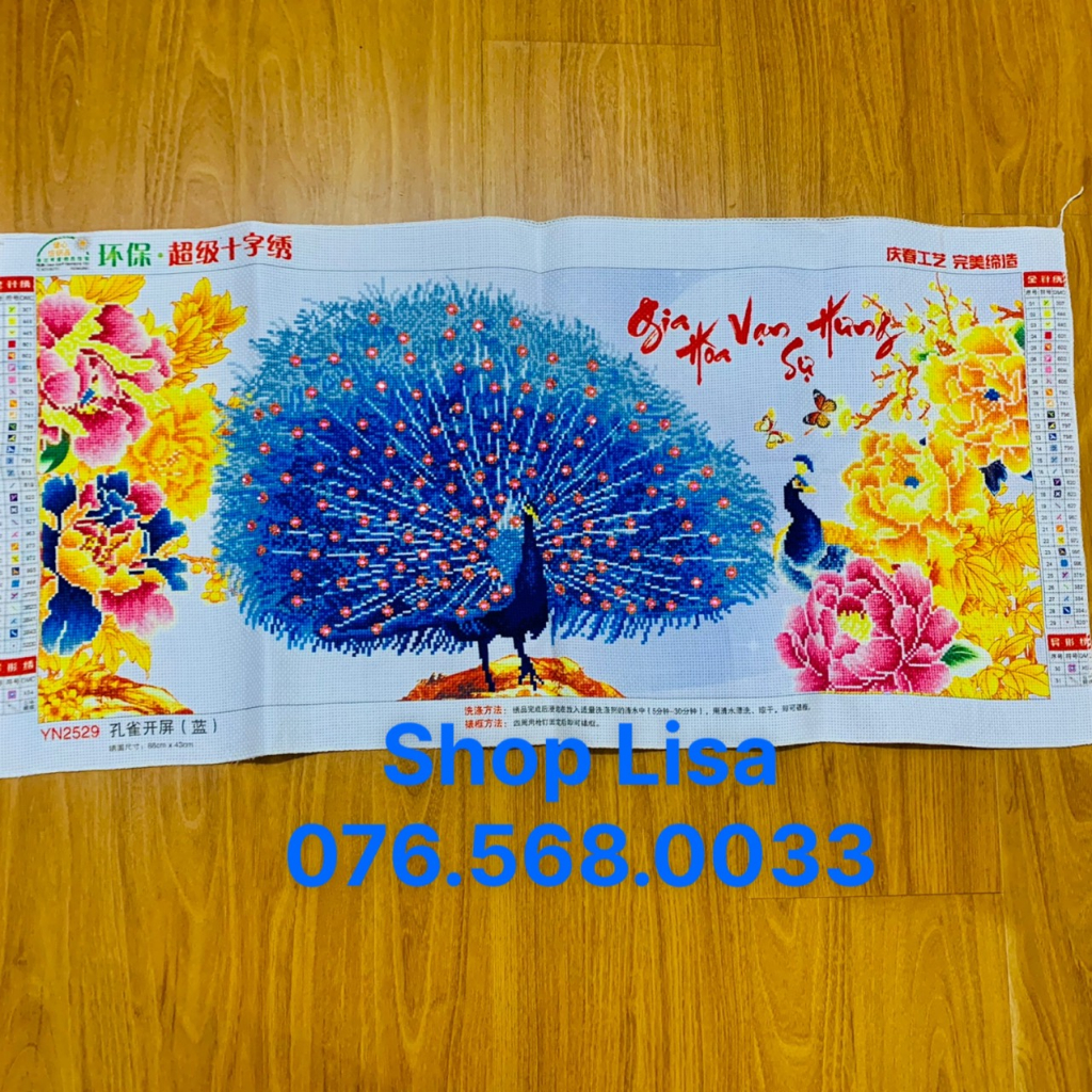Tranh thêu chữ thập GIA HÒA VẠN SỰ HƯNG đã thêu 84x42cm thành phẩm yn2529