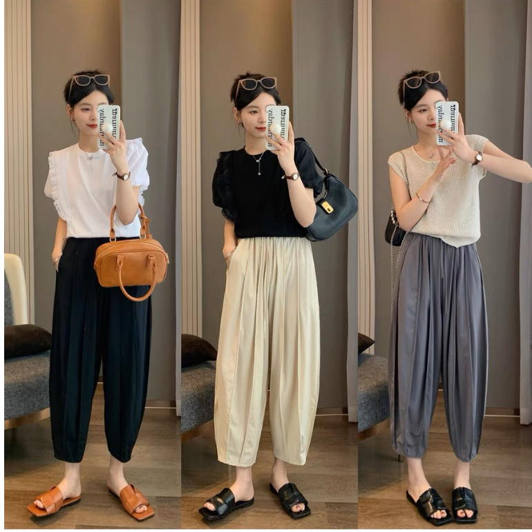 Quần baggy lưng chun chất dù, dáng bomber HÀNG QC