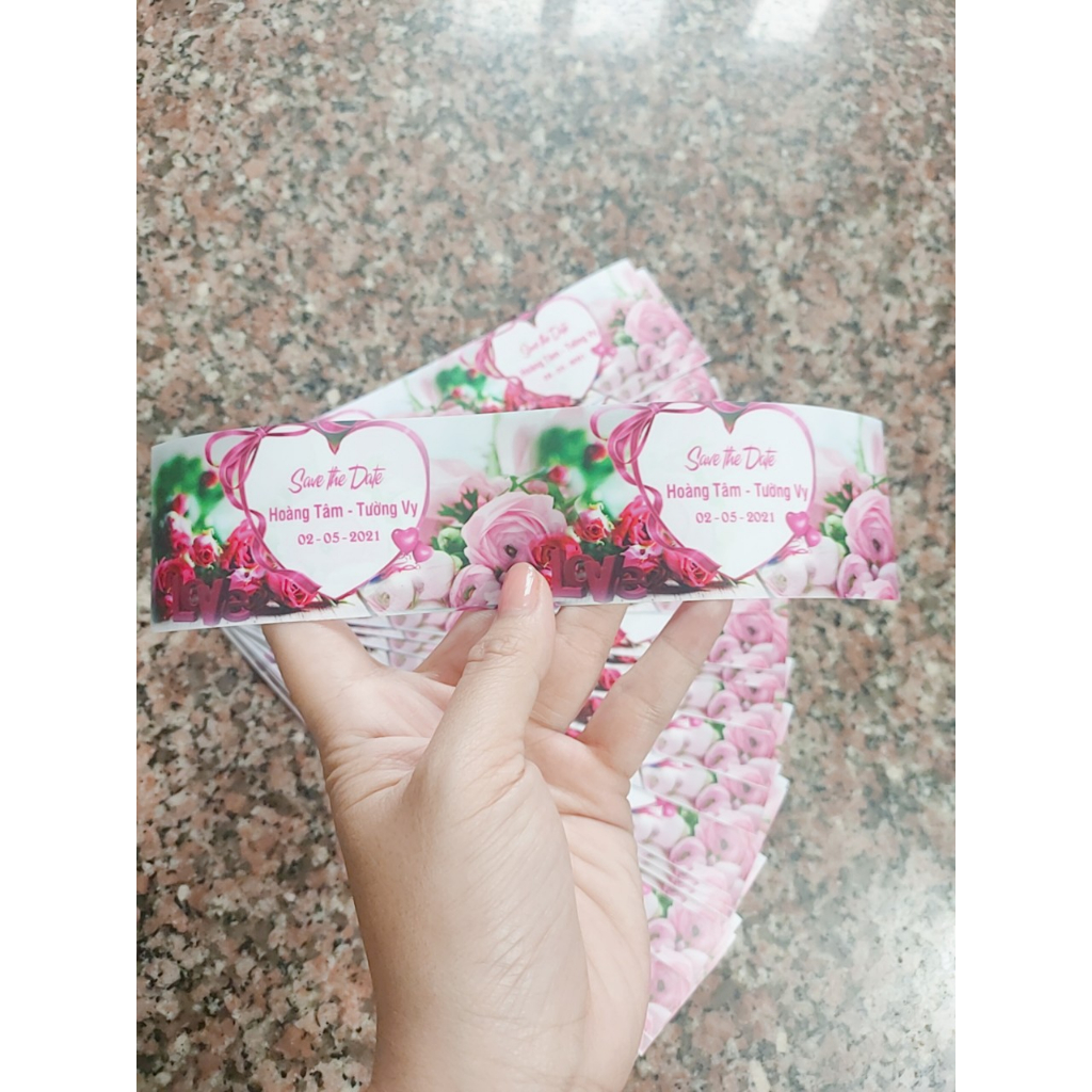 TEM DÁN CHAI NƯỚC SUỐI 355ml ĐÁM CƯỚI HỎI SINH NHẬT TIỆC PARTY HAFU HOUSE