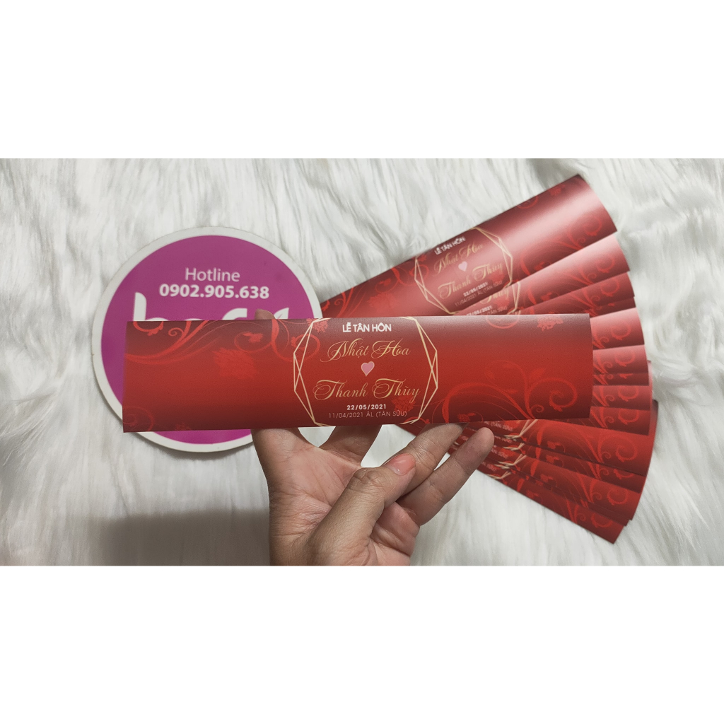 TEM DÁN CHAI NƯỚC SUỐI 355ml ĐÁM CƯỚI HỎI SINH NHẬT TIỆC PARTY HAFU HOUSE