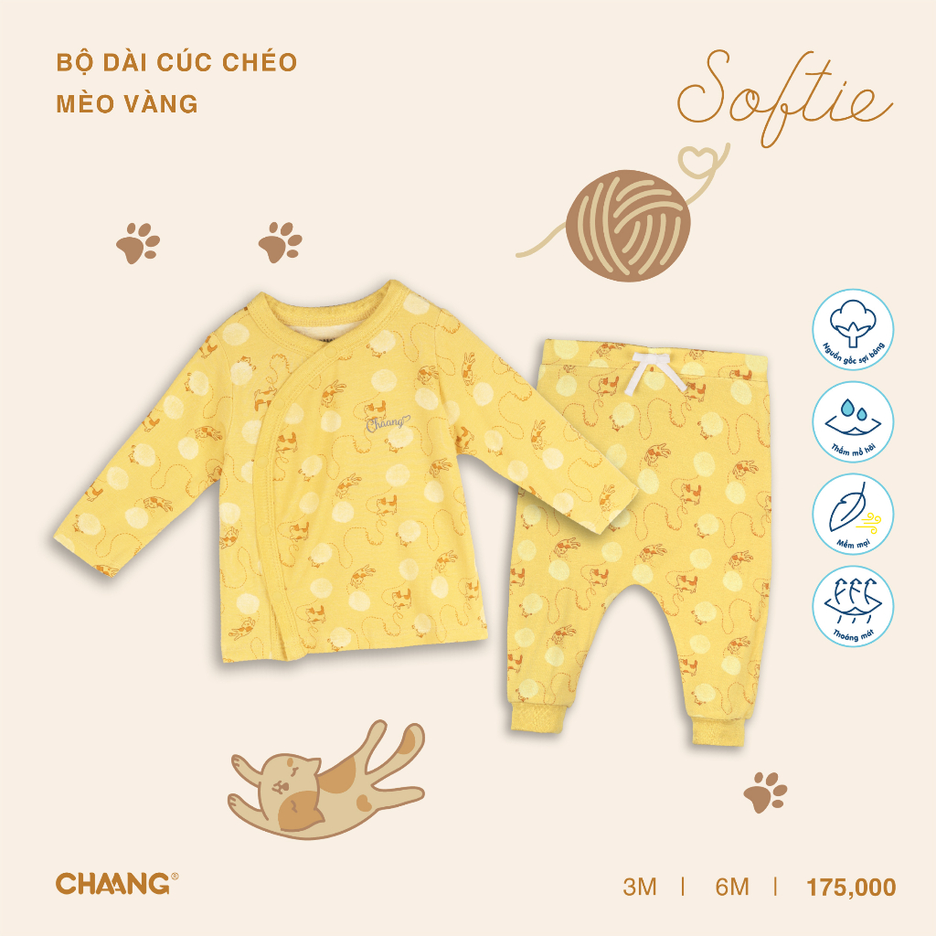 [CHAANG] Bộ dài cúc chéo Mèo Chaang