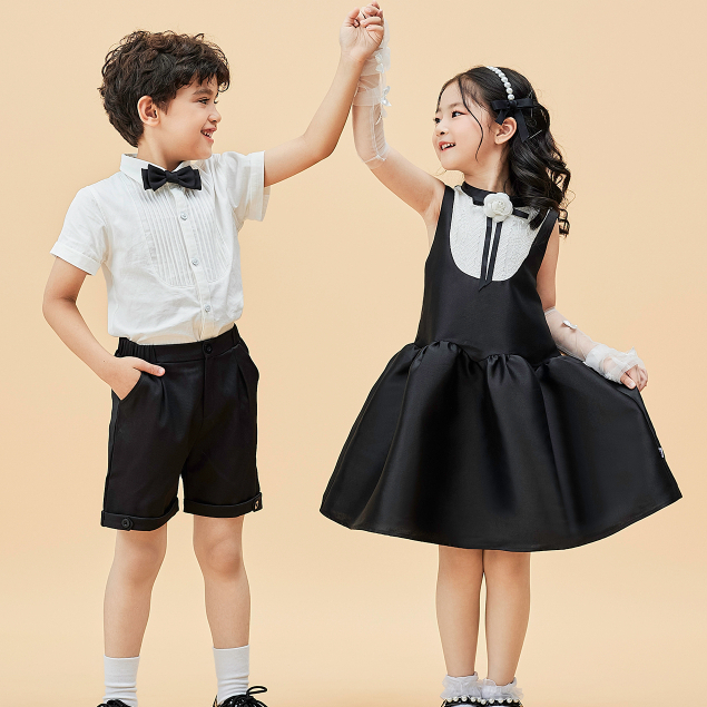 Váy công chúa bé gái ILABY cổ tàu phối ren nơ chất liệu tafta kèm lót lụa habuta mềm mại cho bé 10-35kg