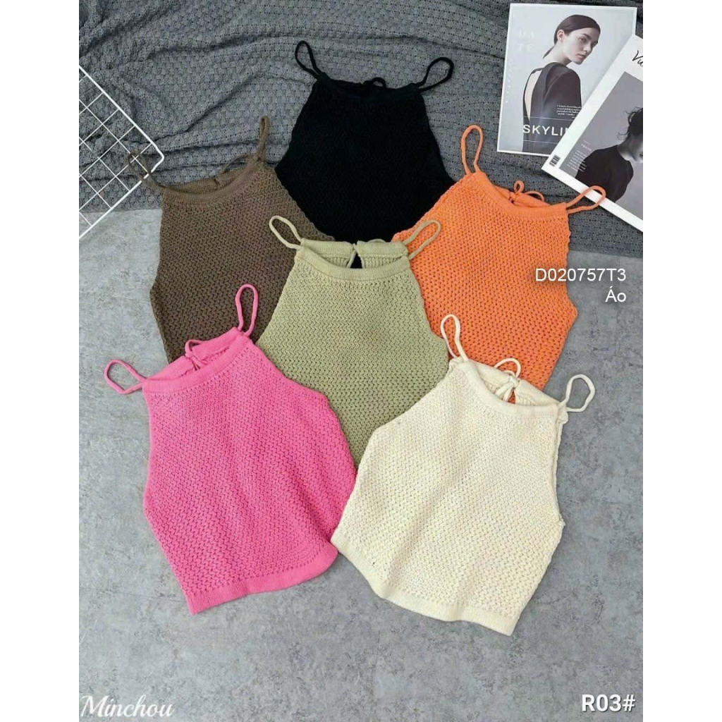Áo yếm len croptop hàng Quảng Châu