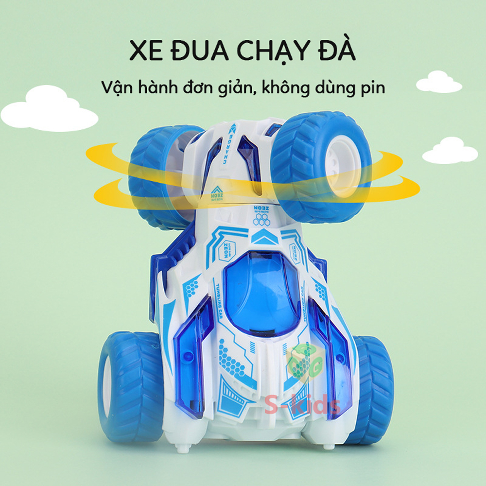 Xe đồ chơi cho bé, ô tô đua chạy đà quán tính, đầu xoau 360 độ vượt địa hình S-kids