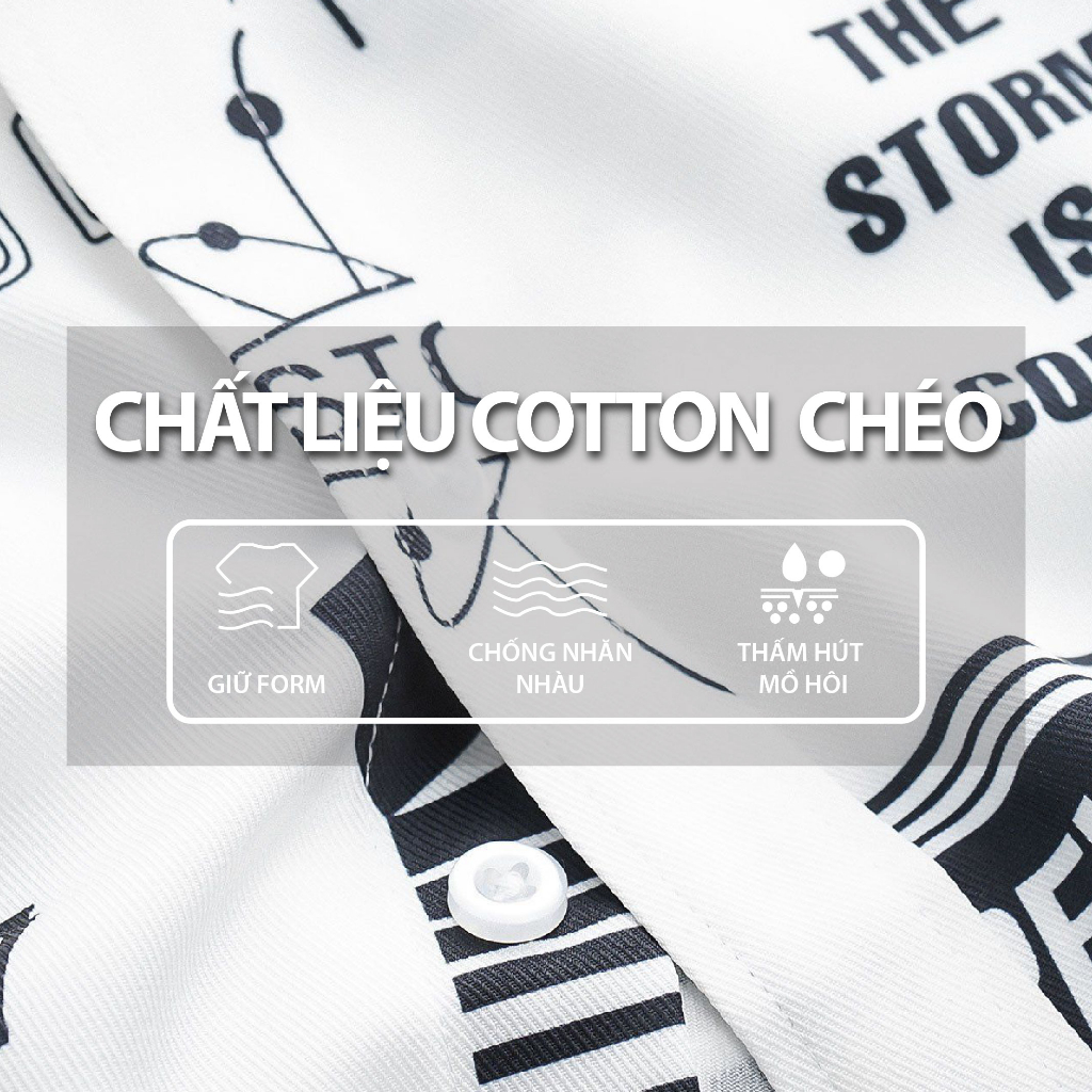 ÁO SƠ MI CỘC TAY BTM STUDIOS CHẤT COTTON IN HỌA TIẾT TRẺ TRUNG - MÃ 04.5