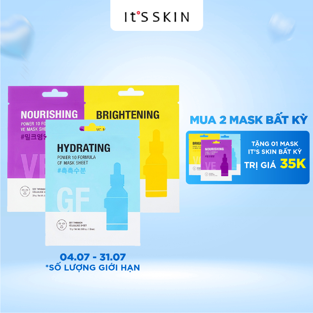 Combo 2 It's Skin Mặt nạ Power 10 Formula Mask Sheet