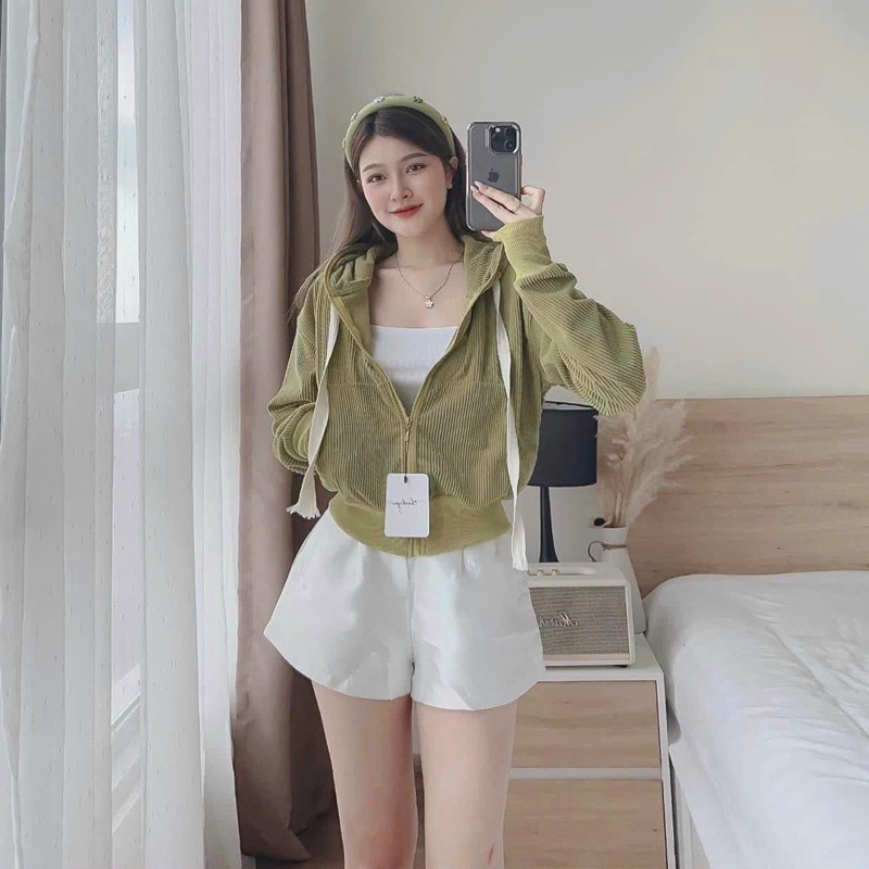 Áo khoác nhung gân siêu đẹp ảnh thật sản phẩm