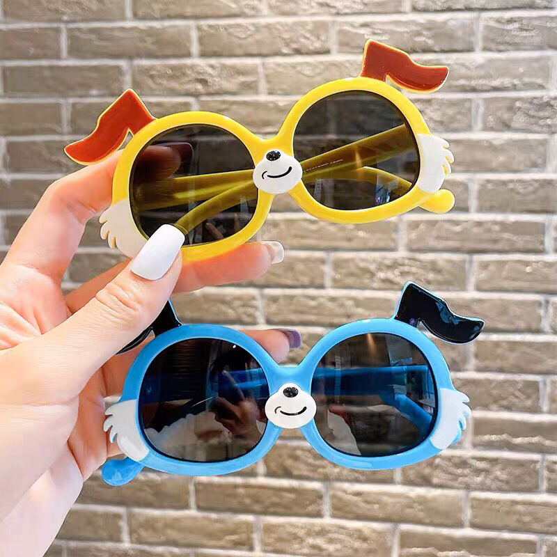 Kính mát gọng dẻo cho bé WILI chống UV400, thiết kế hình chó tai cụp dễ đeo, màu sắc thời trang