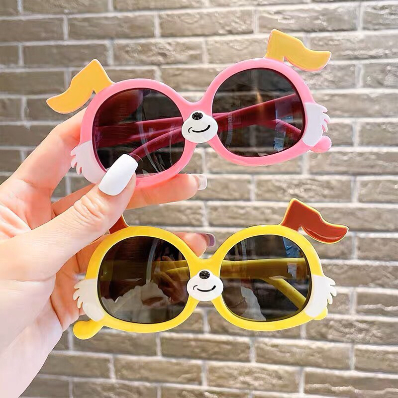Kính mát gọng dẻo cho bé WILI chống UV400, thiết kế hình chó tai cụp dễ đeo, màu sắc thời trang