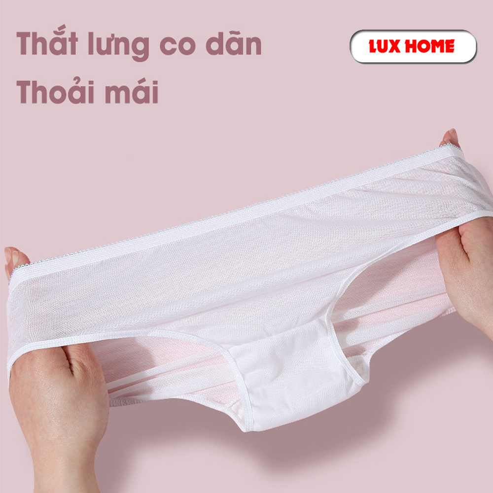 Quần lót dùng 1 lần set 5 túi, chất liện cotton, đáy quần 2 lớp, tiện lợi khi đi du lịch, mẹ bầu đi sinh