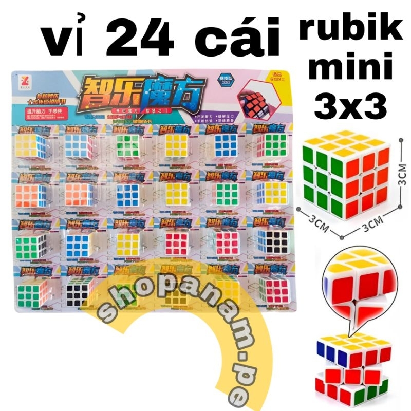 Đồ chơi rubik Vỉ 24 chiếc rubik mini
