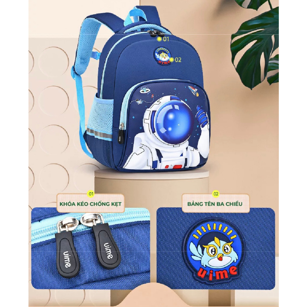 Balo cho bé trai bé gái đi học tiểu học, siêu nhẹ, chắc chắn, in hình sắc nét