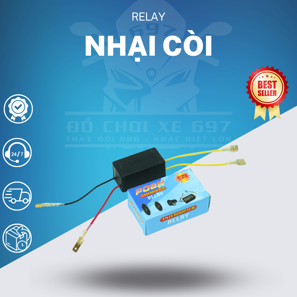 Nhại còi gắn xe máy, xe điện, ô tô. Dùng điện 12v, Chip nhại còi siêu bền cắm như zin