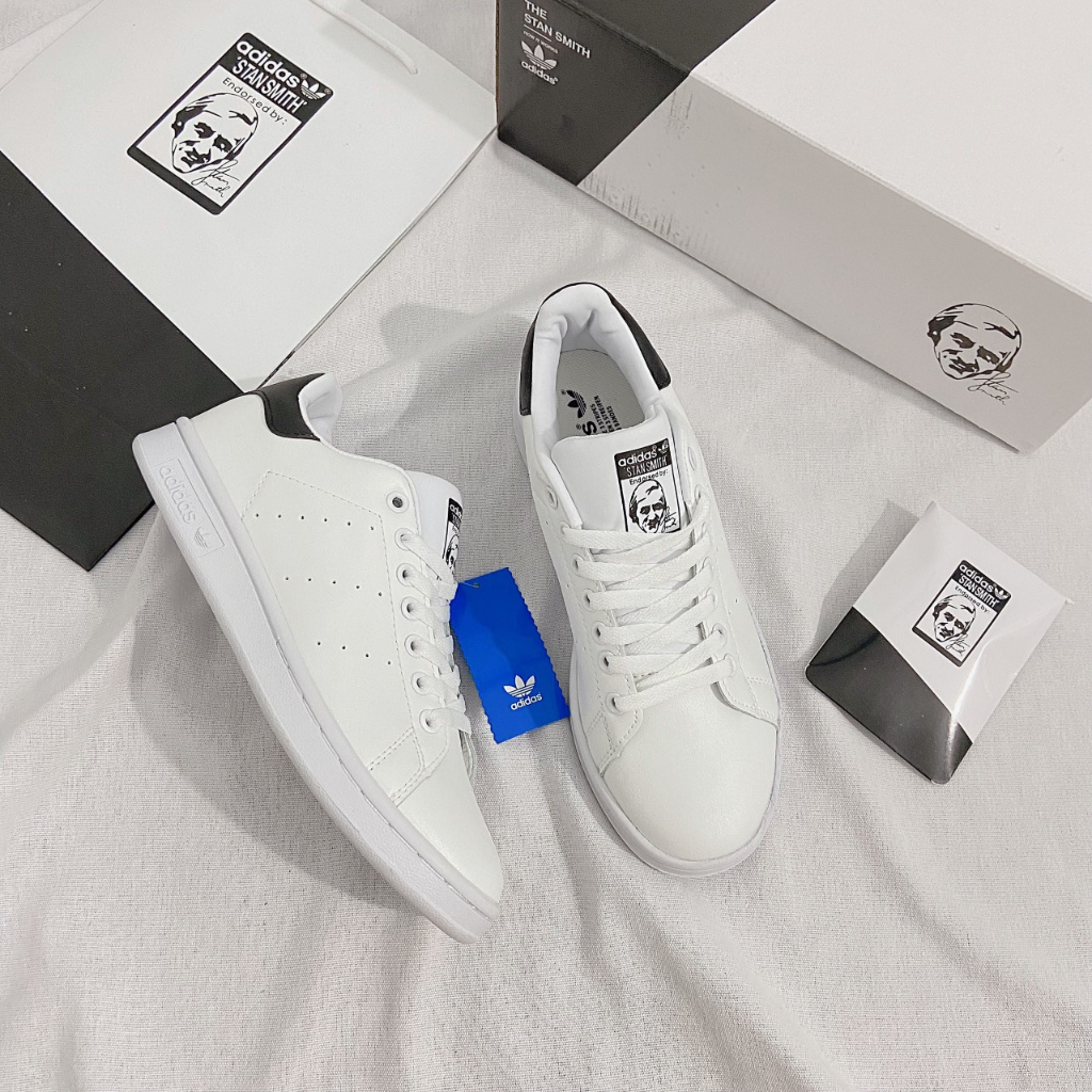 Giày Stansmith da trắng chất liệu da miếng chống nhăn kiểu dáng classic dễ phối đồ hót nhất 2023