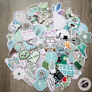 Sticker XANH BẠC HÀ - MINT chống nước trang trí Xe, Laptop, Nón Bảo Hiểm, tem dán đàn Guitar
