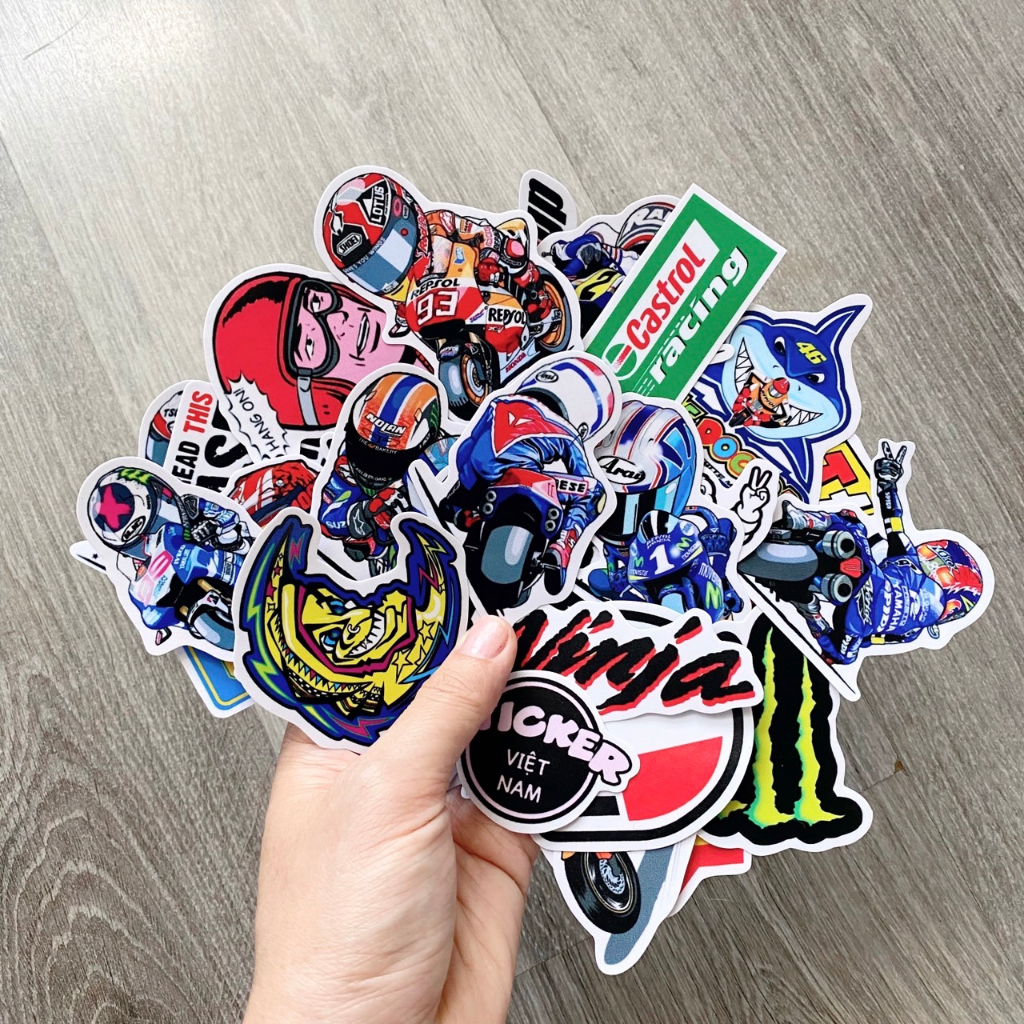 Sticker MOTOR Chống Nước dán Xe, Laptop, Nón Bảo Hiểm, Vali, Đàn Guitar, Máy Tính