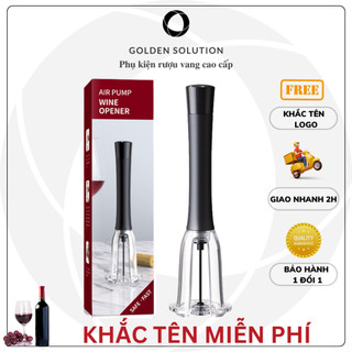Set dụng cụ khui mở rượu vang bằng áp suất golden solution - 3 phụ kiện kèm hộp cao cấp