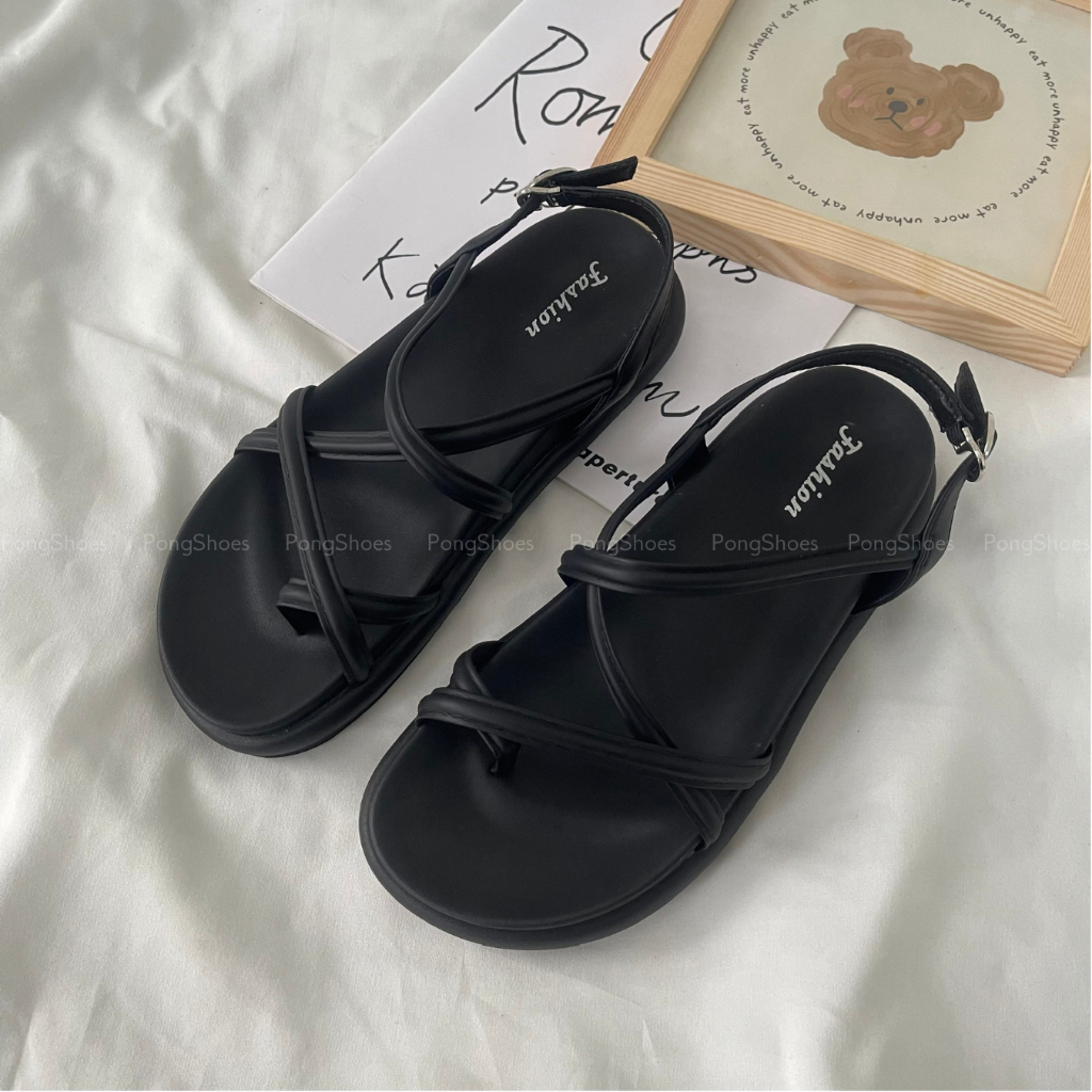 Sandal dây chéo đế bằng Pong Shoes - FULL BOX - Mã 1589