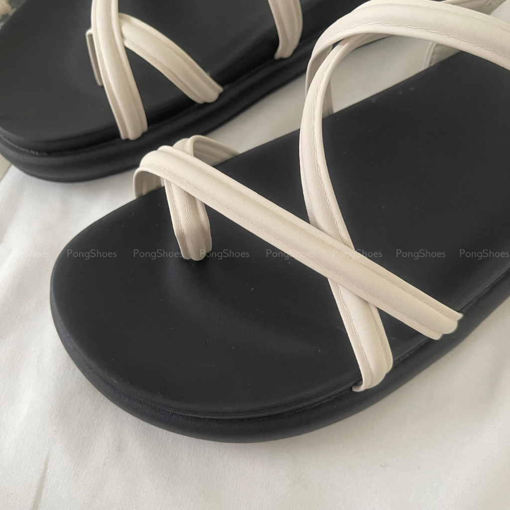 Sandal dây chéo đế bằng Pong Shoes - FULL BOX - Mã 1589