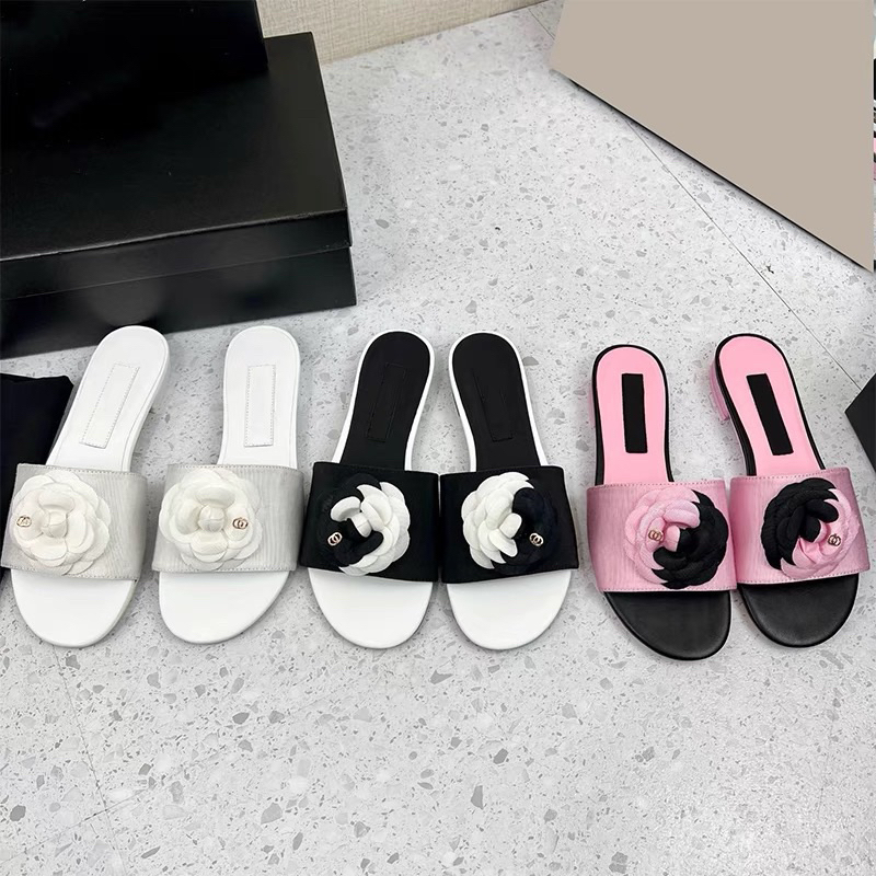 Dép lê đế 3p xà neo hoa trà phối màu sang chảnh