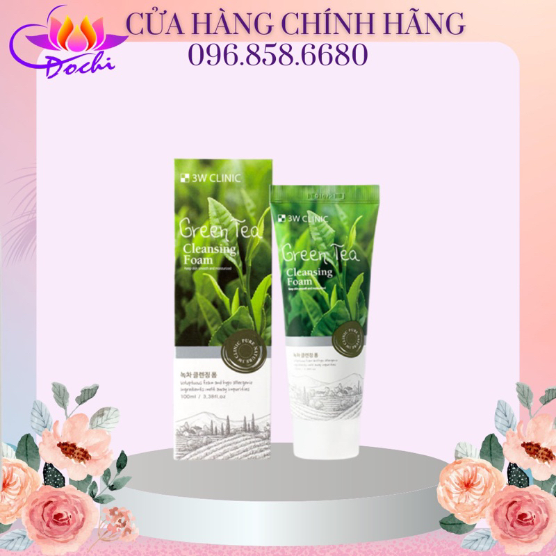 Sữa Rửa Mặt 3W Clinic Green Tea Hàn Quốc 100ml