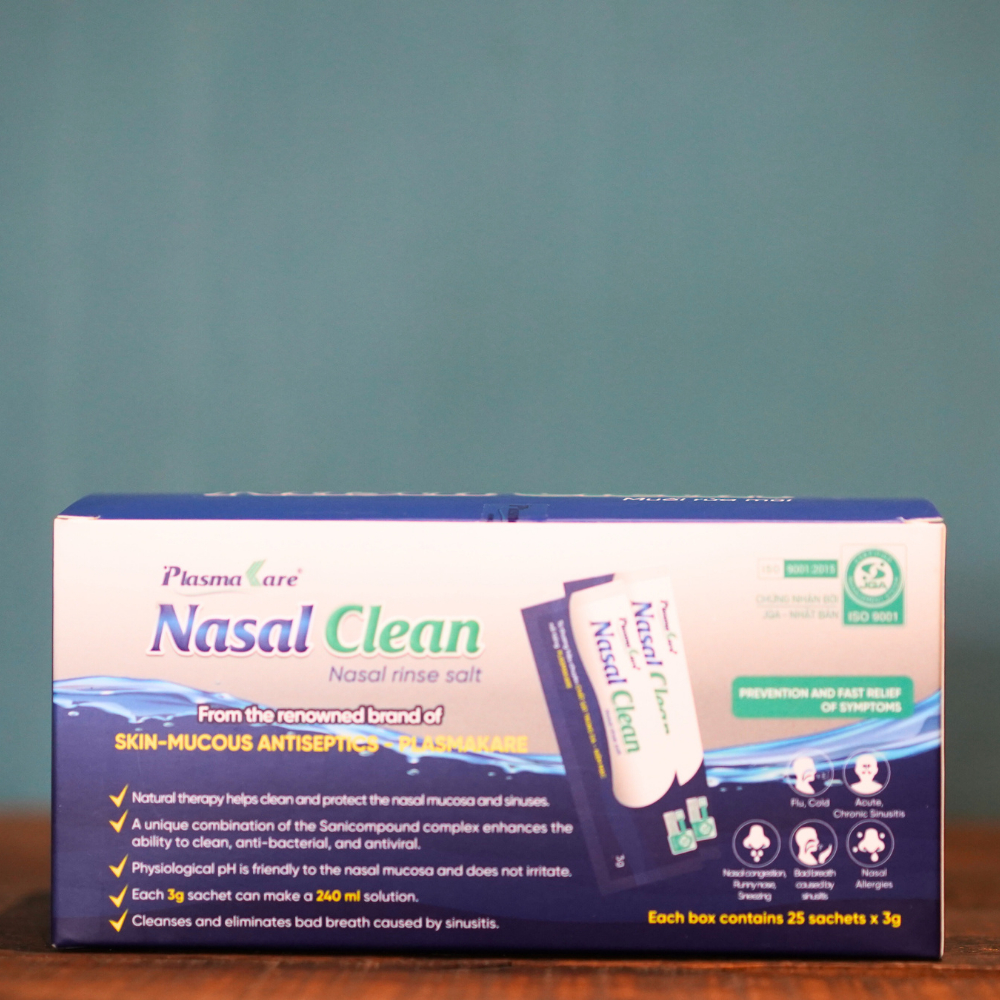 Muối rửa mũi xoang Plasmakare Nasal Clean làm sạch và bảo vệ niêm mạc mũi