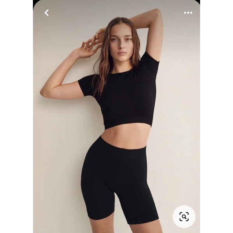 Set áo thun kèm quần biker chất thun gân