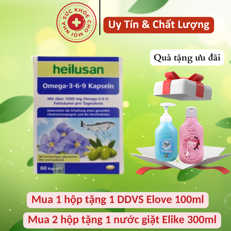 Heilusan Omega 369 Kapseln.Bổ Sung DHA,EPA Vitamin E Giúp Phát Triển Não Bộ,Tim Mạch