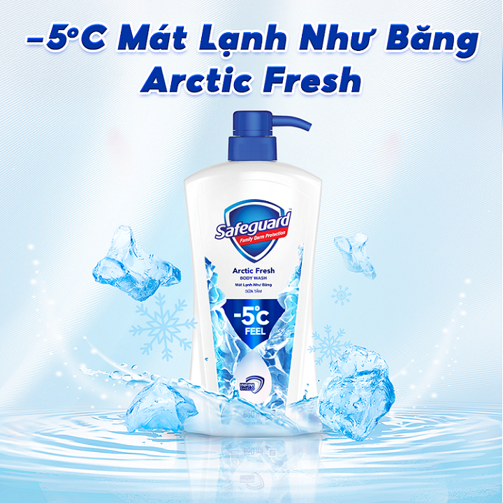 [HB GIFT] Sữa Tắm SAFEGUARD Khử Mùi Và Kháng Khuẩn 99.9% Arctic Fresh Chai 650ML