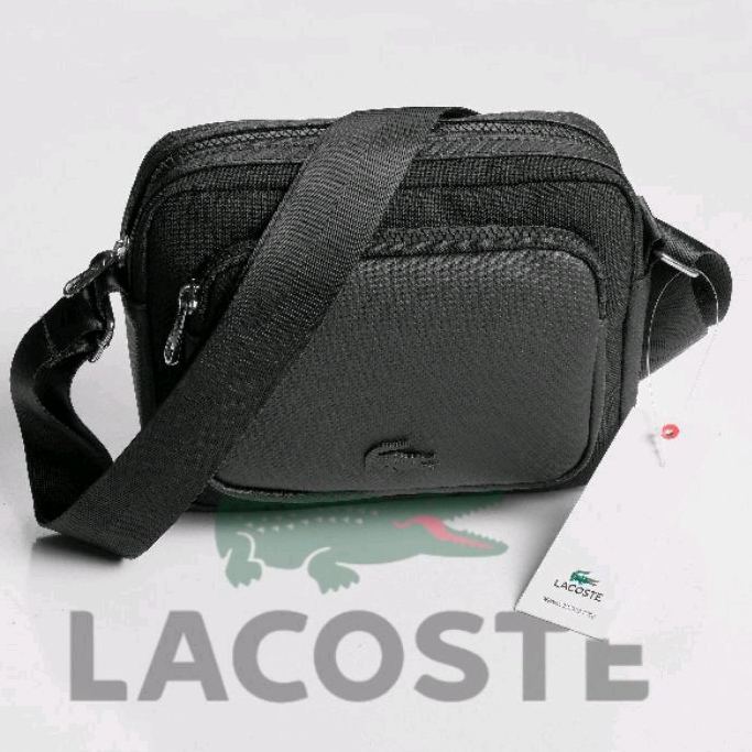 Túi đeo chéo nam nữ La coste Landor Black Unisex, túi tiện dụng 2 ngăn chuẩn form dáng