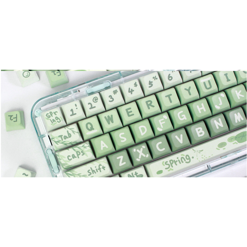 Keycap High XDA | Cherry Spring Outing cho bàn phím cơ - siêu cute - 131 phím - Hộp và khay nhựa chuẩn