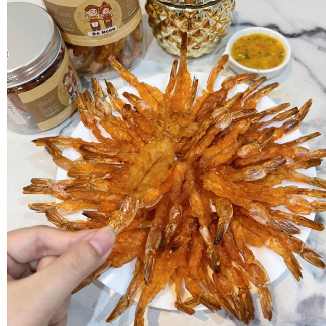 200g Tôm tẩm sấy ăn liền - tôm sấy muối ớt ăn liền - Hình shop tự chụp