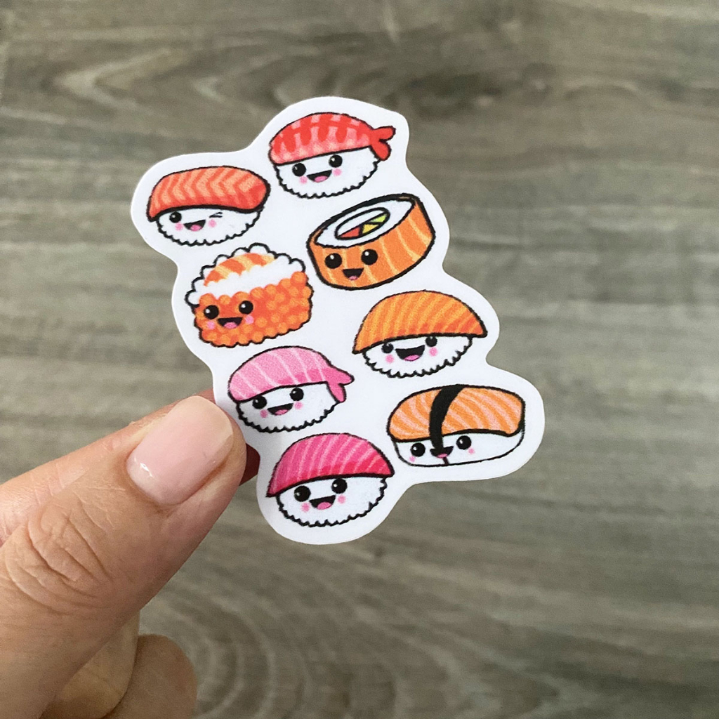 Màu Cam Đào StickerS - Peachy Dễ Thương Chất Liệu PVC Cao Cấp Chống Nước Dán Trang Trí Nón Bảo Hiểm | Sticker Việt Nam