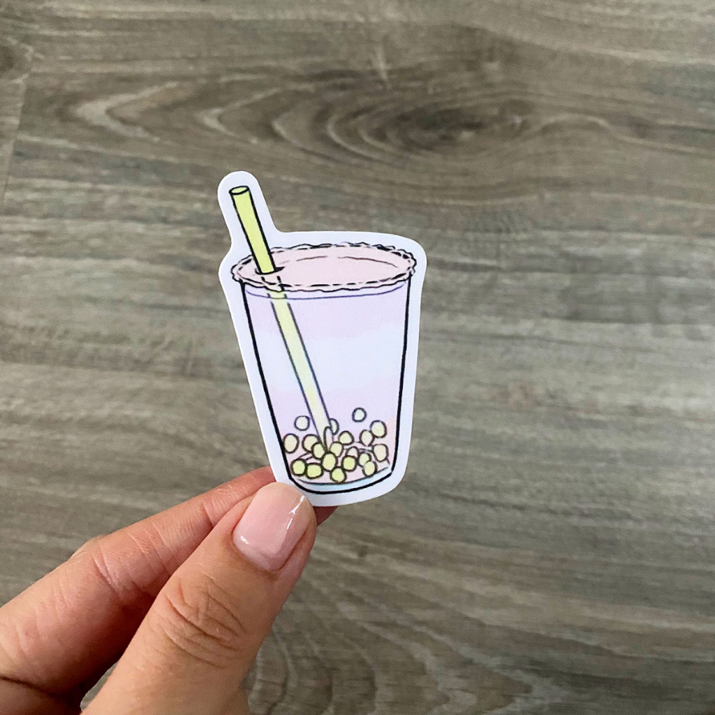 Màu Cam Đào StickerS - Peachy Dễ Thương Chất Liệu PVC Cao Cấp Chống Nước Dán Trang Trí Nón Bảo Hiểm | Sticker Việt Nam